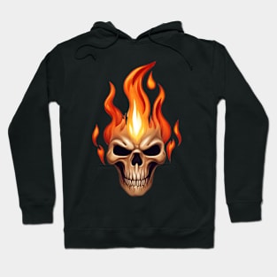 Skull with burnung hairstyle Hoodie